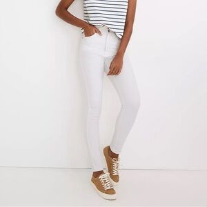 Madewell 10” High Rise White Denim Skinny Jeans